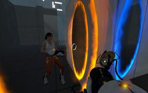 Chell and GLaDOS